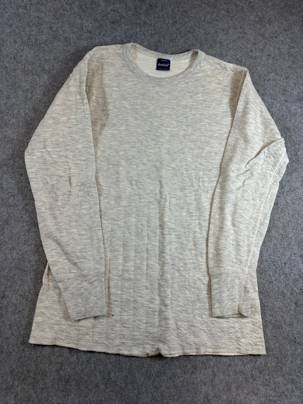 VTG 70s Duofold Shirt Mens Beige Baselayer Thermal Tee Minimalist USA Medium
